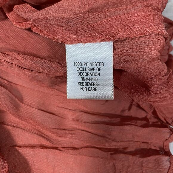 Vtg Apt. 9 Women's Sz XL Button Up Top Crinkly Dusty Rose WhimsiGoth FairyGrunge - Picture 4 of 7